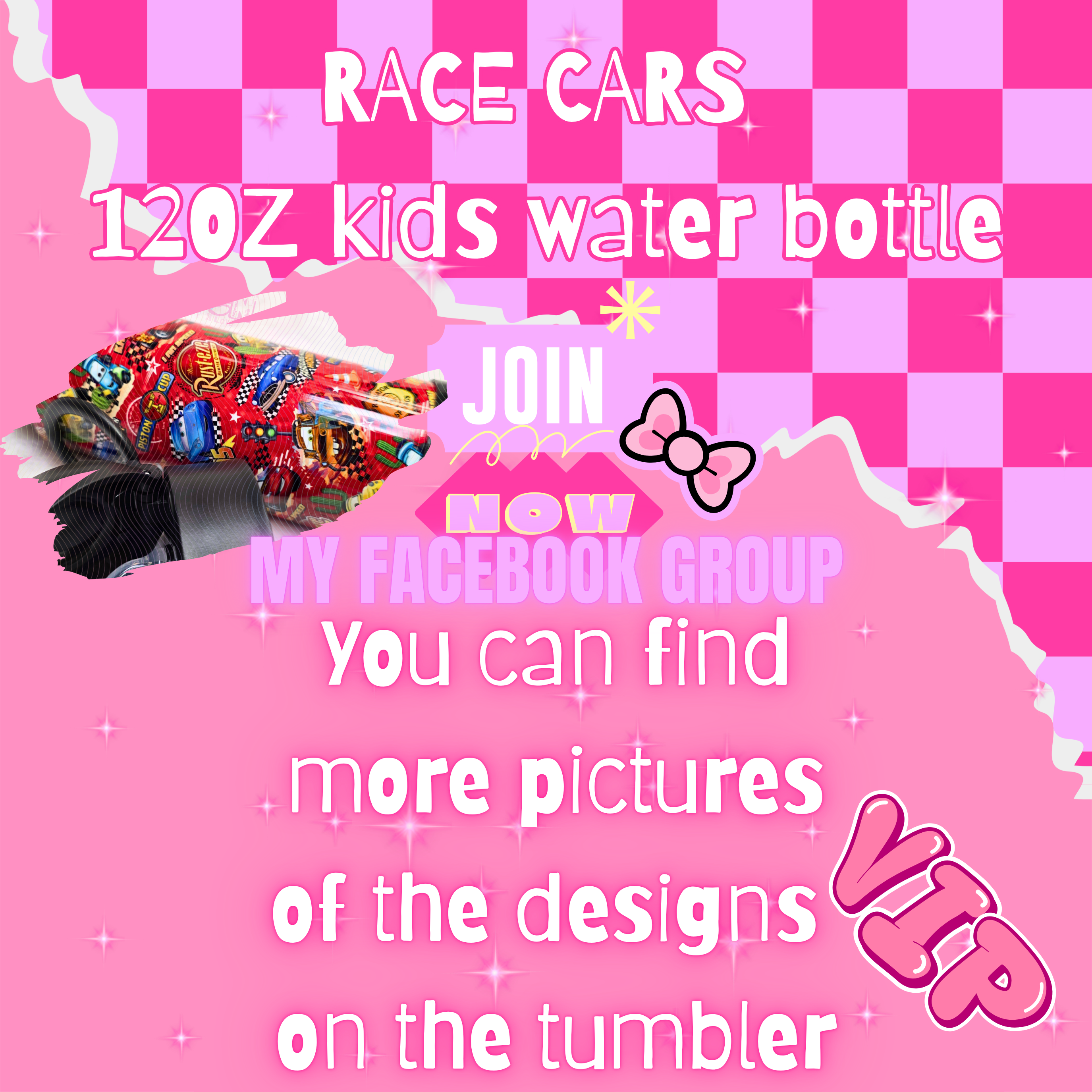 RACE CARS KIDS WATER BOTTLE