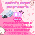 WHITE PUP CHECKERED WATER BOTTLE