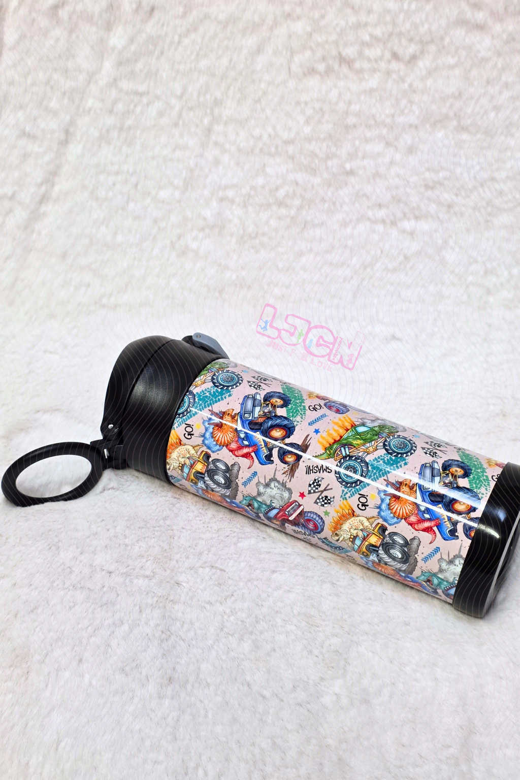 DINOS MONSTER TRUCKS KIDS WATER BOTTLE