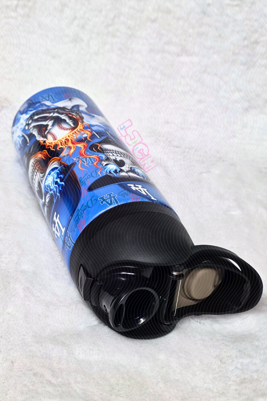 SKULL BASEBALL BLUE TEAM WATER BOTTLE