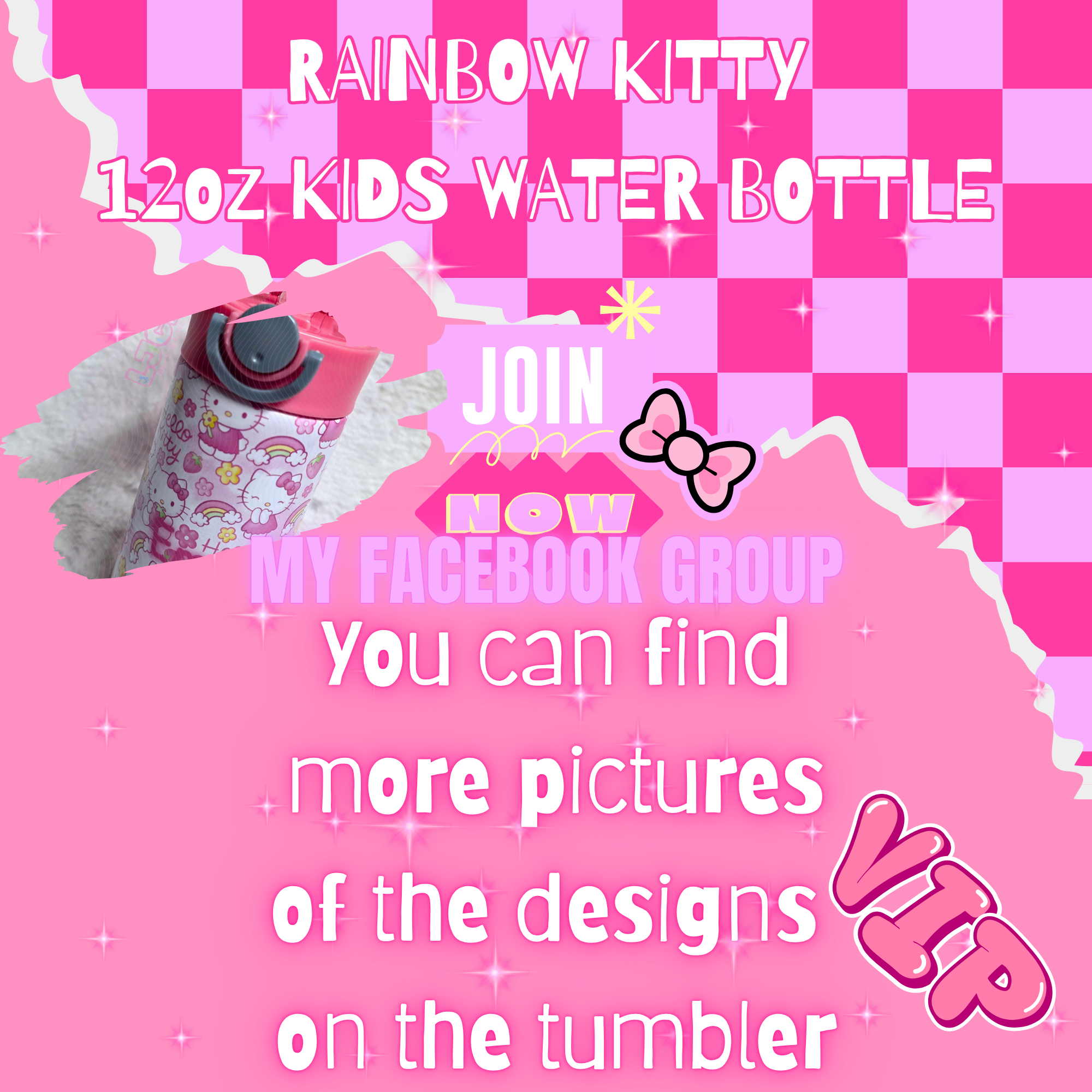 RAINBOW KITTY KIDS WATER BOTTLE