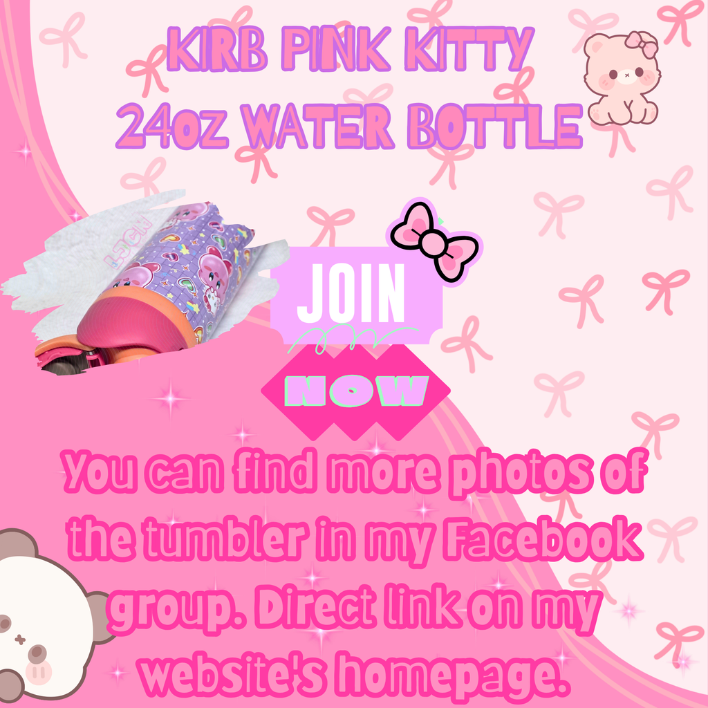 KIRB PINK KITTY WATER BOTTLE