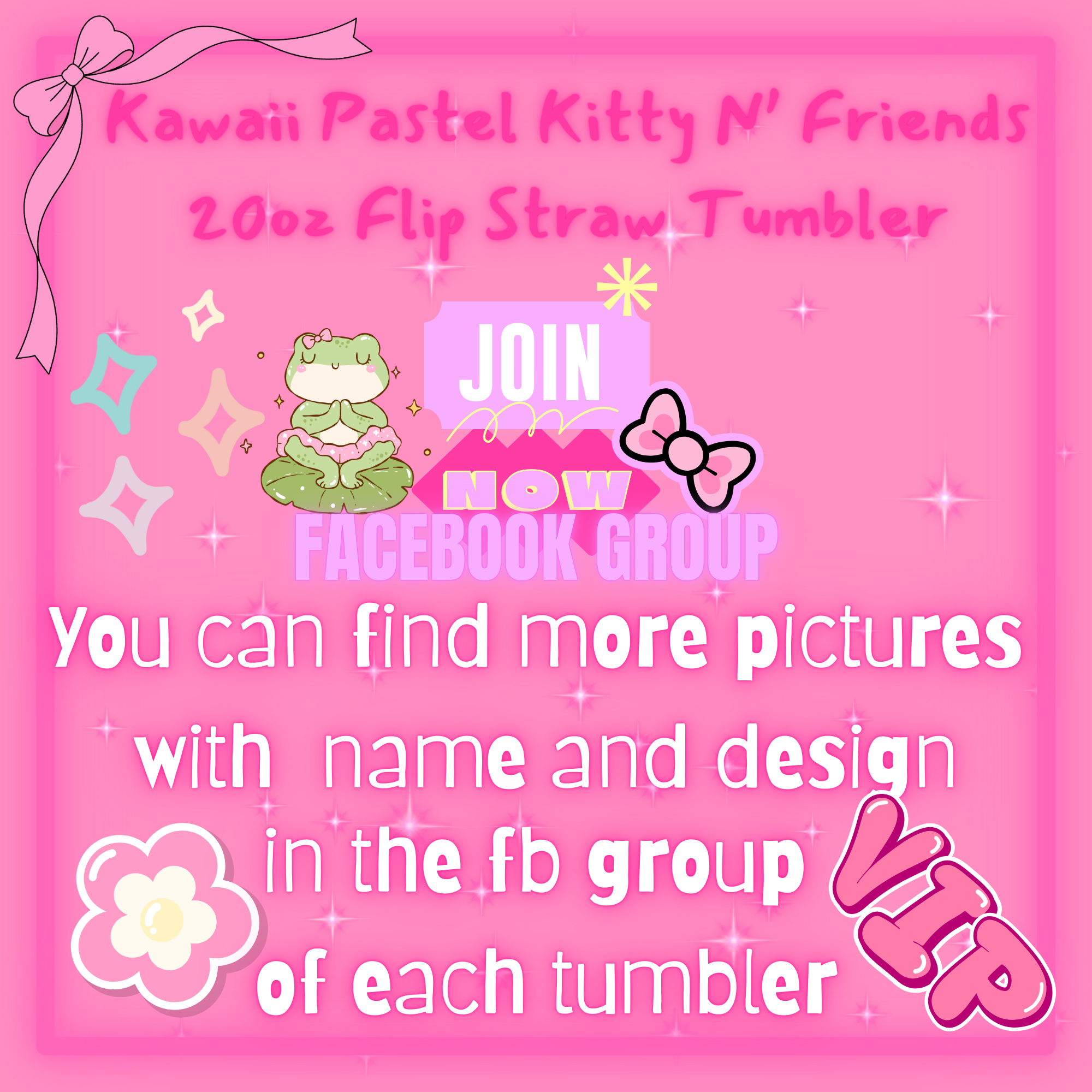 Kawaii Pastel Kitty N' Friends Tumbler