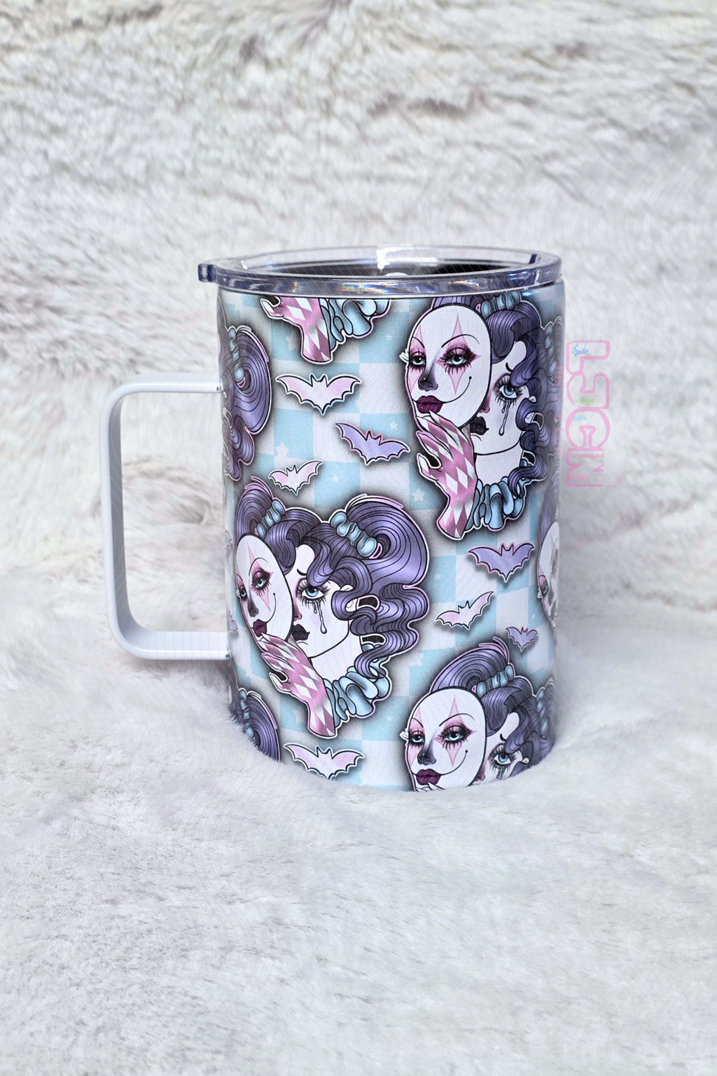FACE GIRL CLOWN STAINLESS STEEL MUG