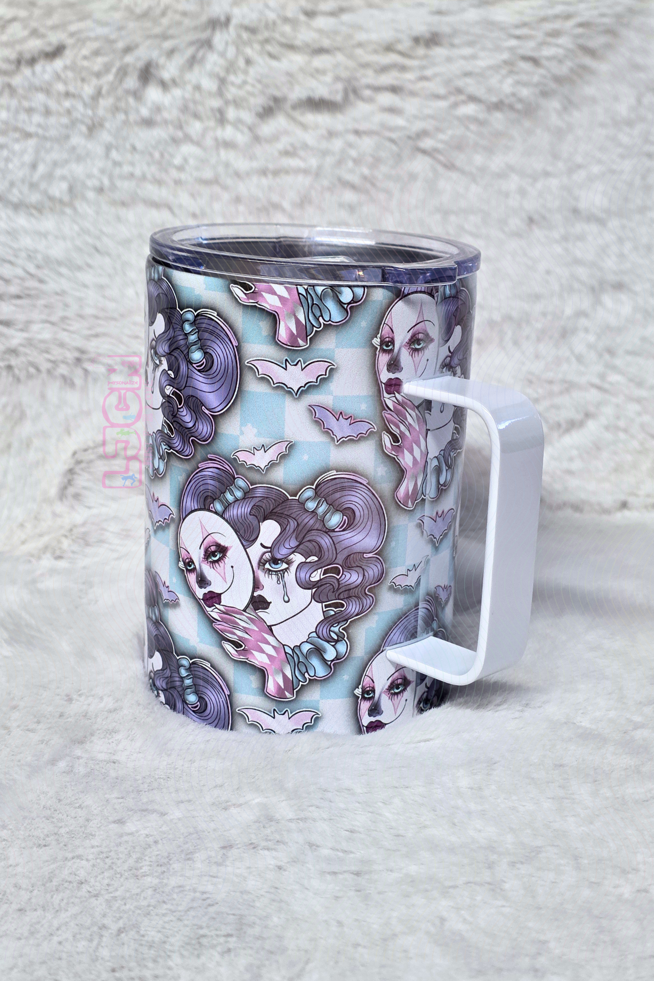 FACE GIRL CLOWN STAINLESS STEEL MUG
