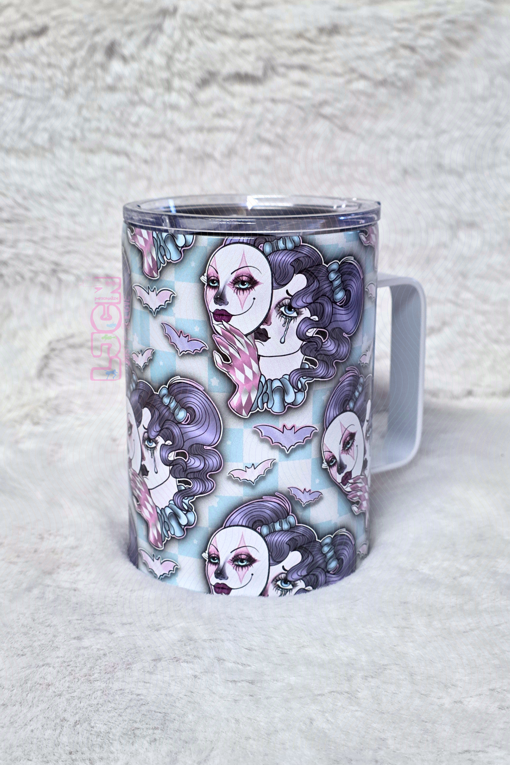 FACE GIRL CLOWN STAINLESS STEEL MUG