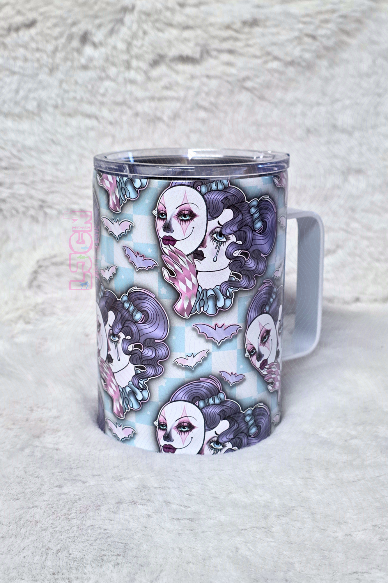 FACE GIRL CLOWN STAINLESS STEEL MUG