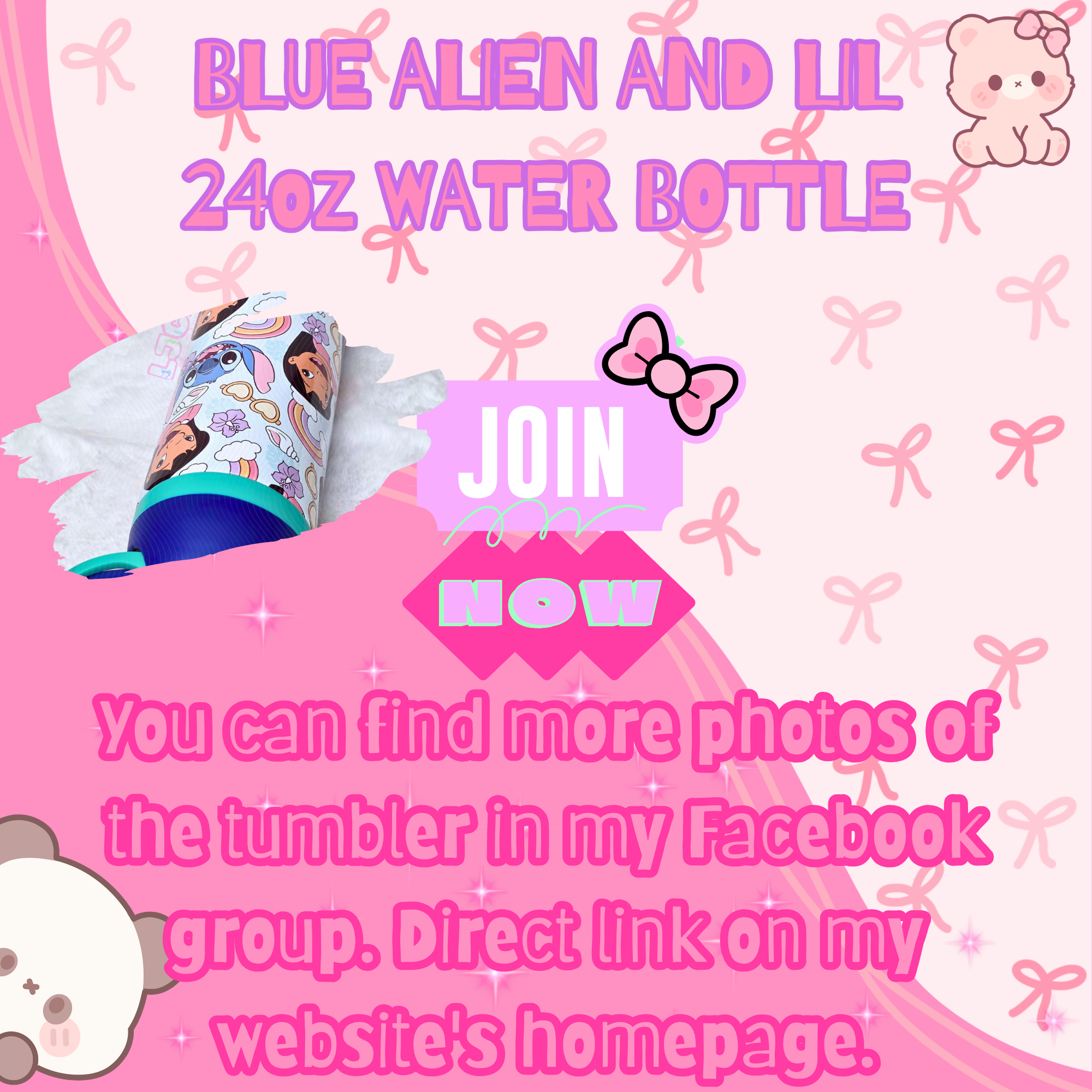 BLUE ALIEN AND LIL WATER BOTTLE