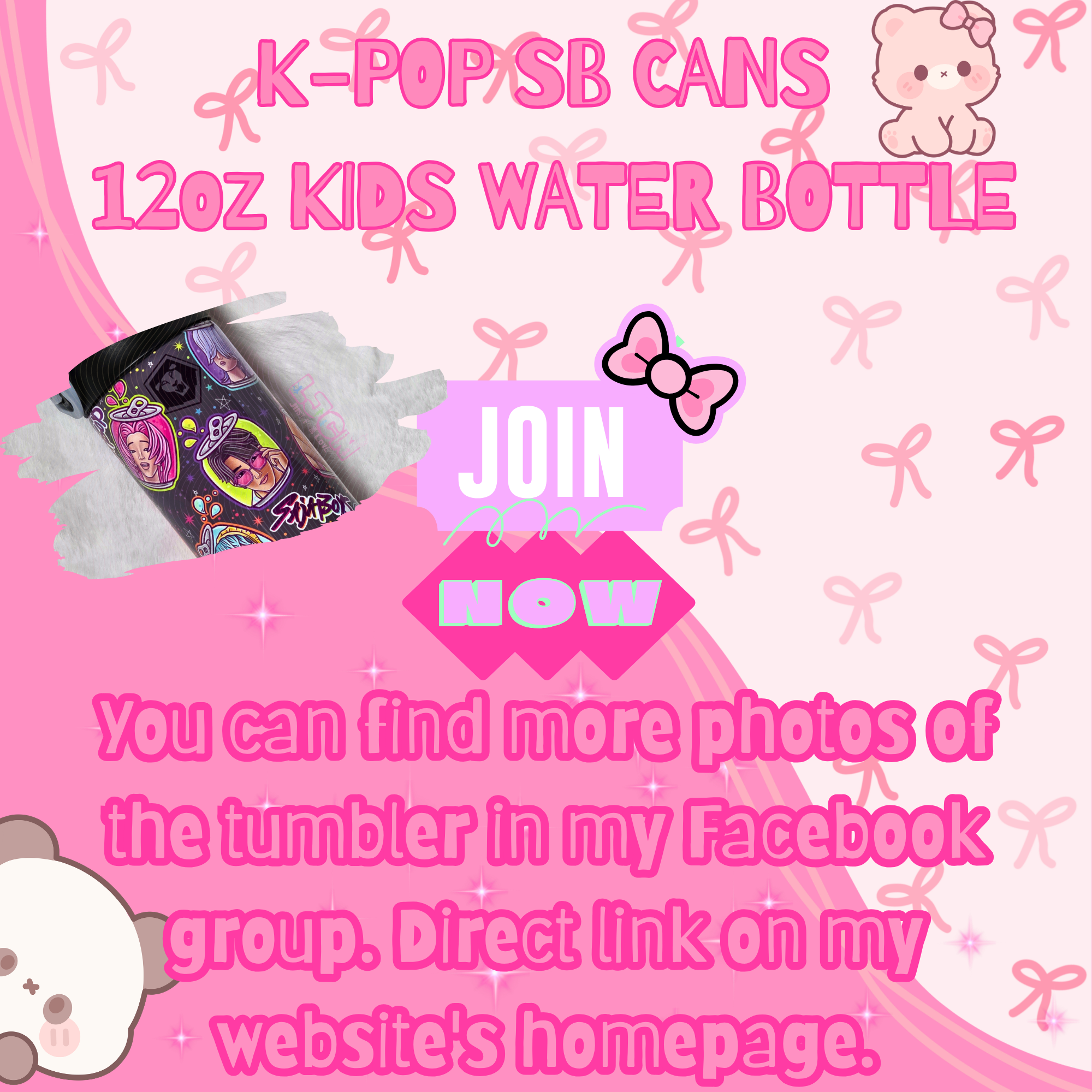 K-POP SB CANS KIDS WATER BOTTLE