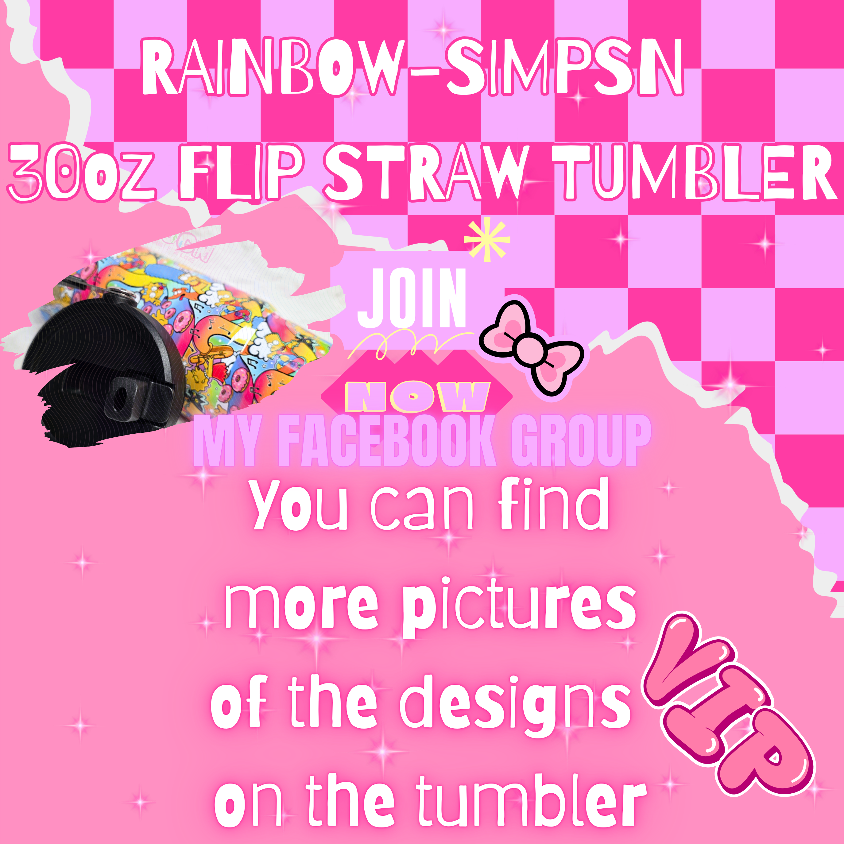 RAINBOW SIMPSN FLIP STRAW TUMBLER