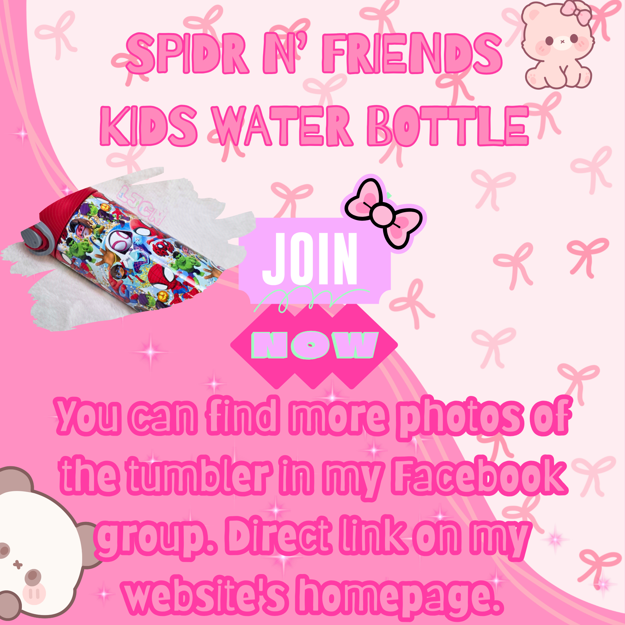 SPIDR N FRIENDS KIDS WATER BOTTLE