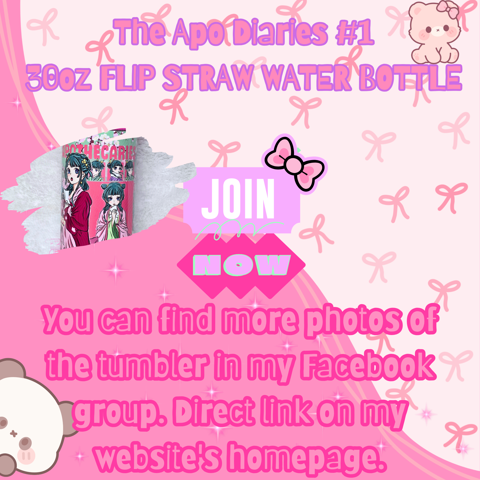 THE APO DIARIES FLIP STRAW WATER BOTTLE