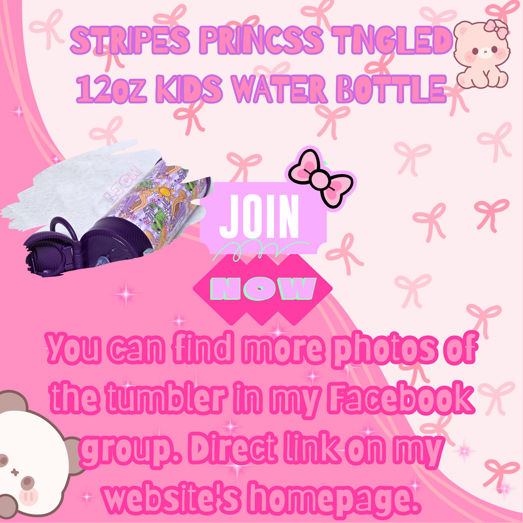 STRIPES PRINCSS TNGLED KIDS WATER BOTTLE