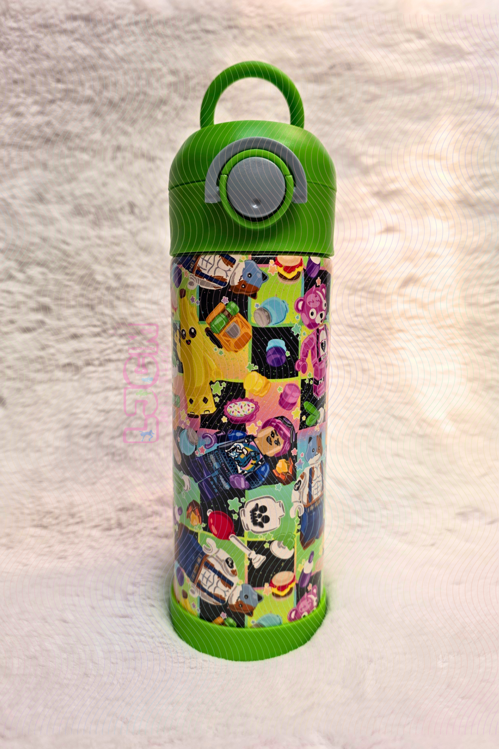 Rainbow Checkers Game Kids Water Bottle