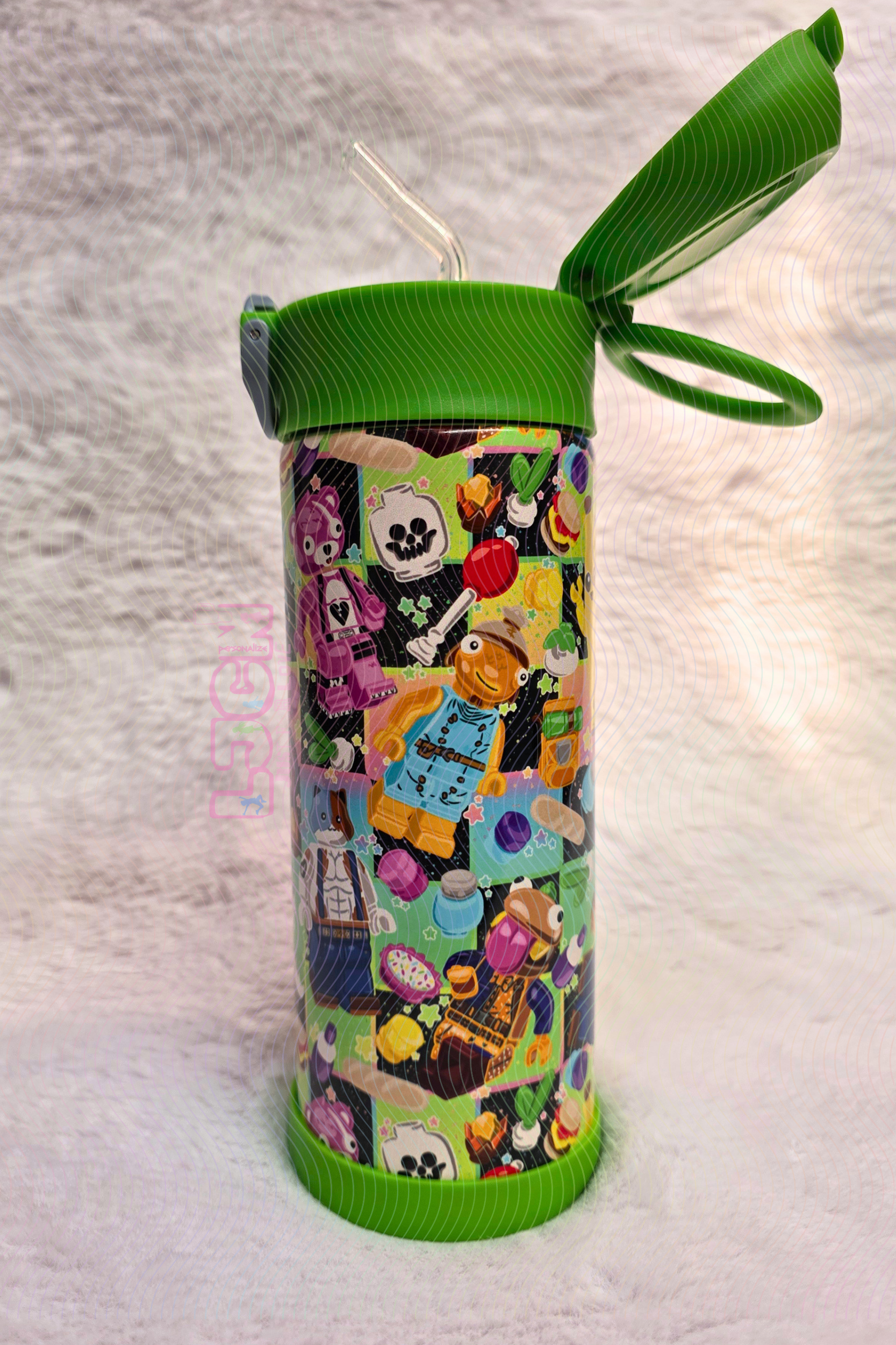 Rainbow Checkers Game Kids Water Bottle