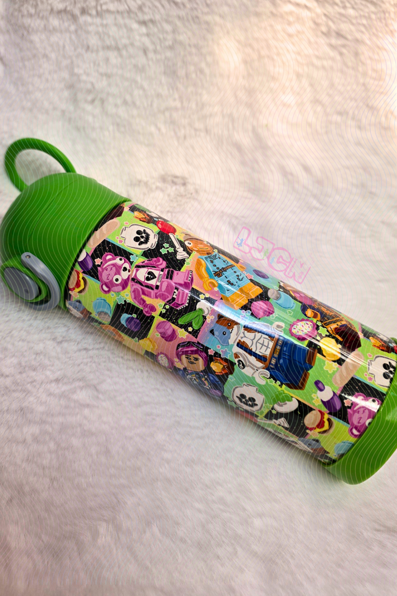 Rainbow Checkers Game Kids Water Bottle