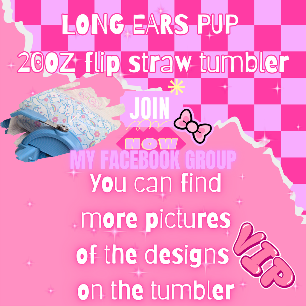 LONG EARS PUP FLIP STRAW TUMBLER