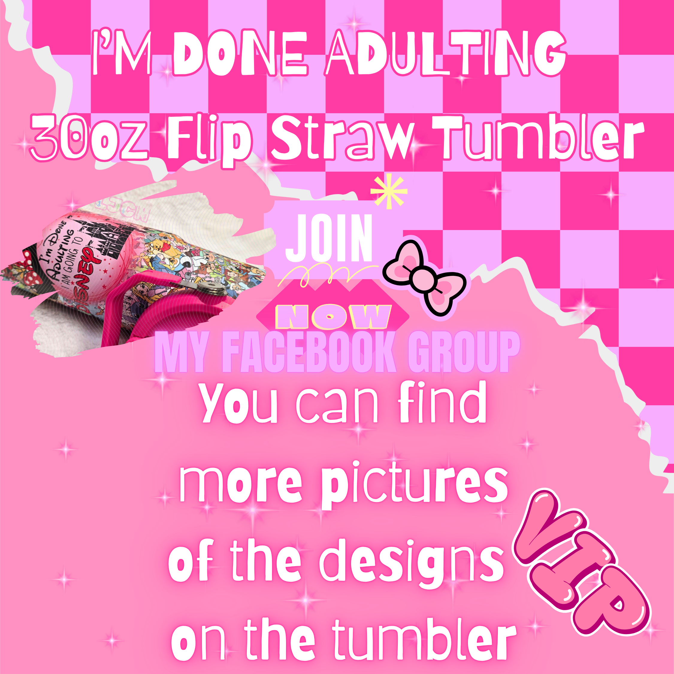 I'M DONE ADULTING Flip Straw Water Bottle