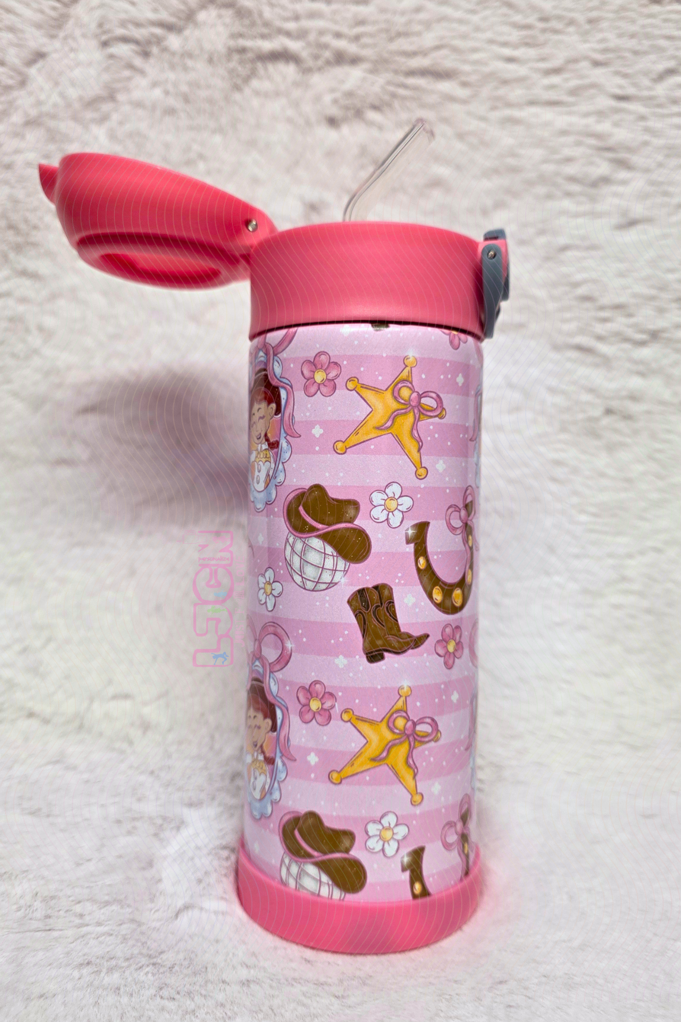 COWGIRL IN PINK KIDS WATER BOTTLE