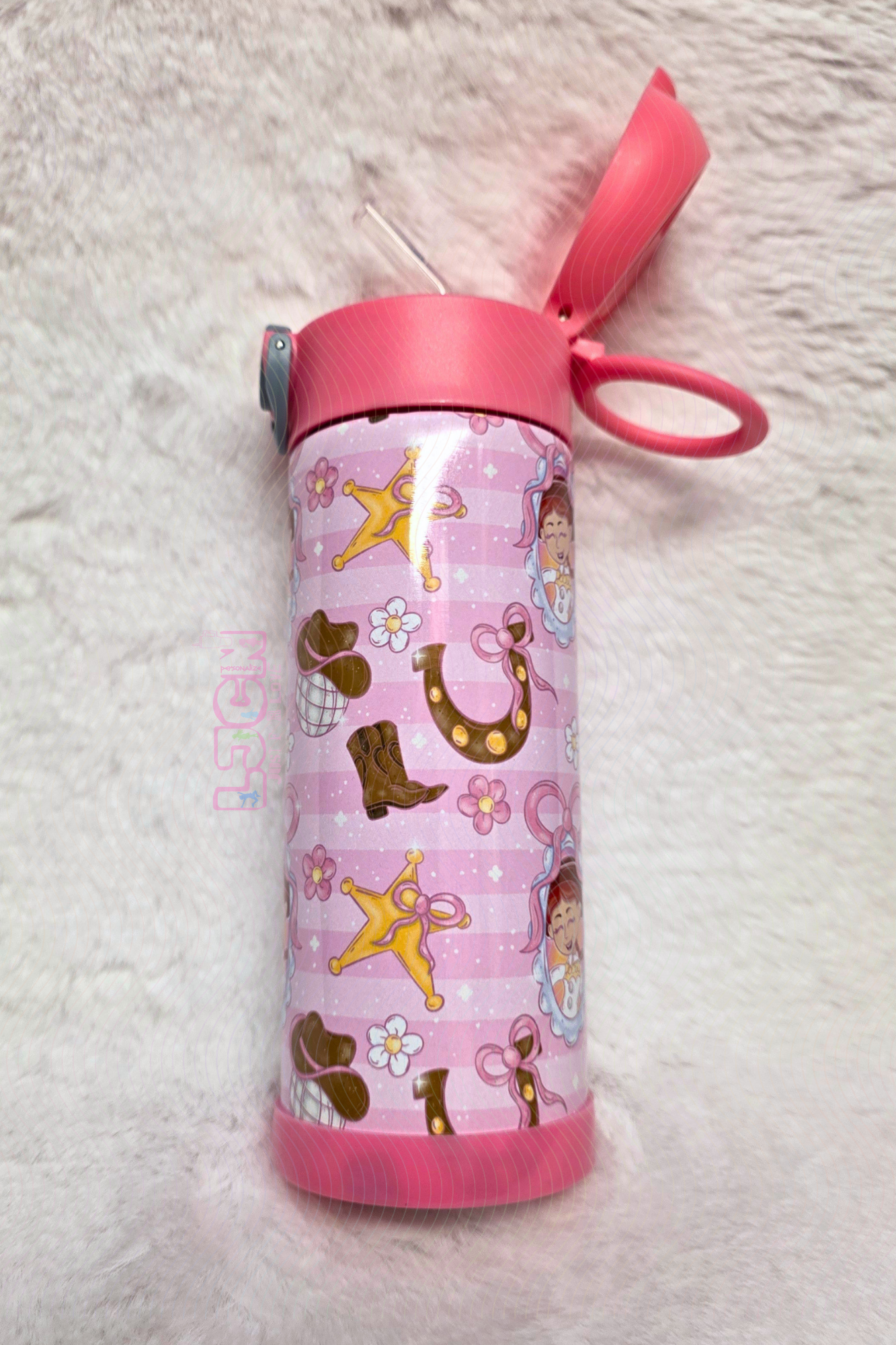 COWGIRL IN PINK KIDS WATER BOTTLE