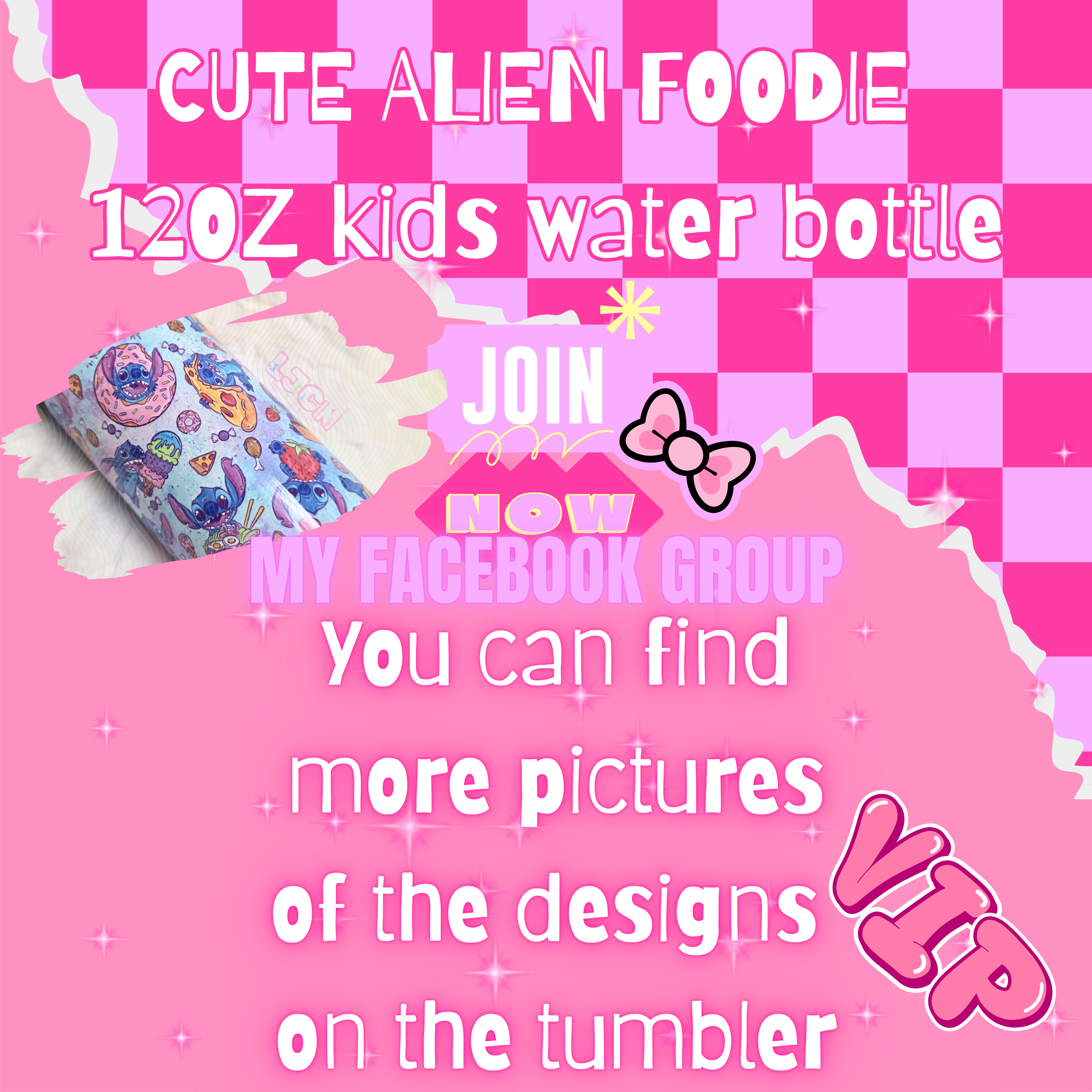 CUTE ALIEN FOODIE KIDS WATER BOTTLE