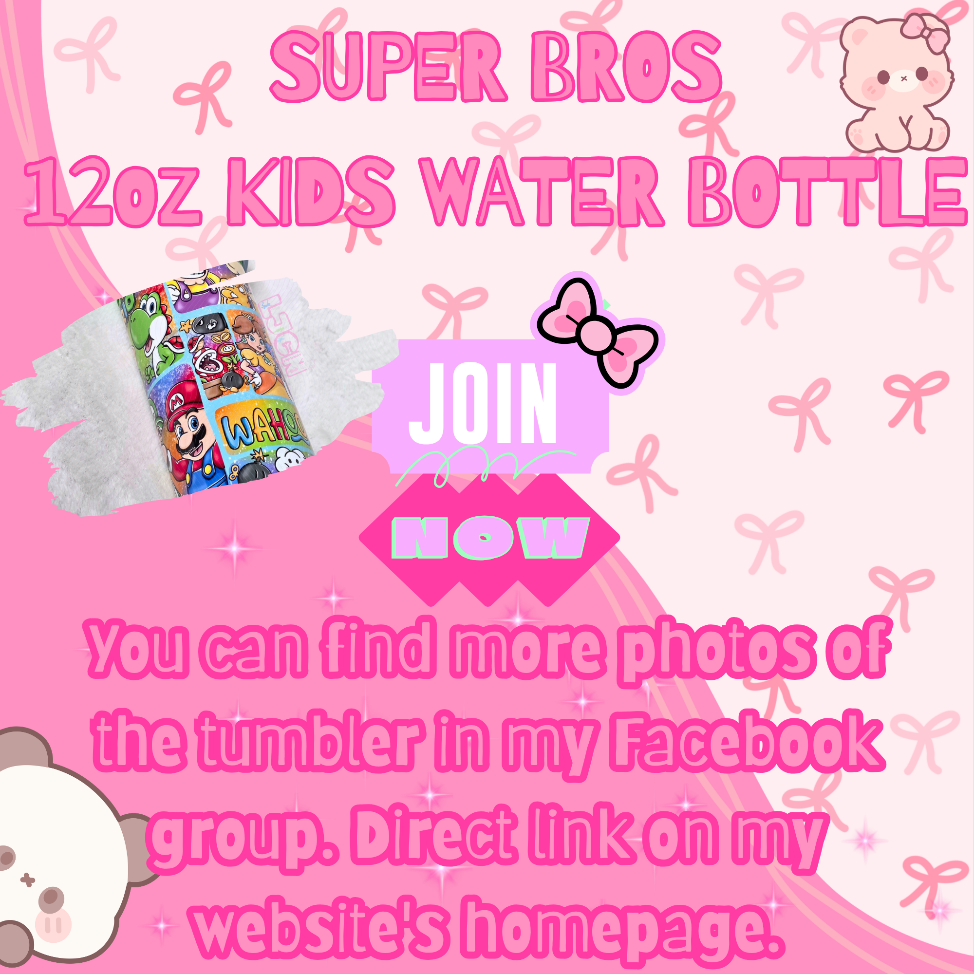 SUPER BROS KIDS WATER BOTTLE