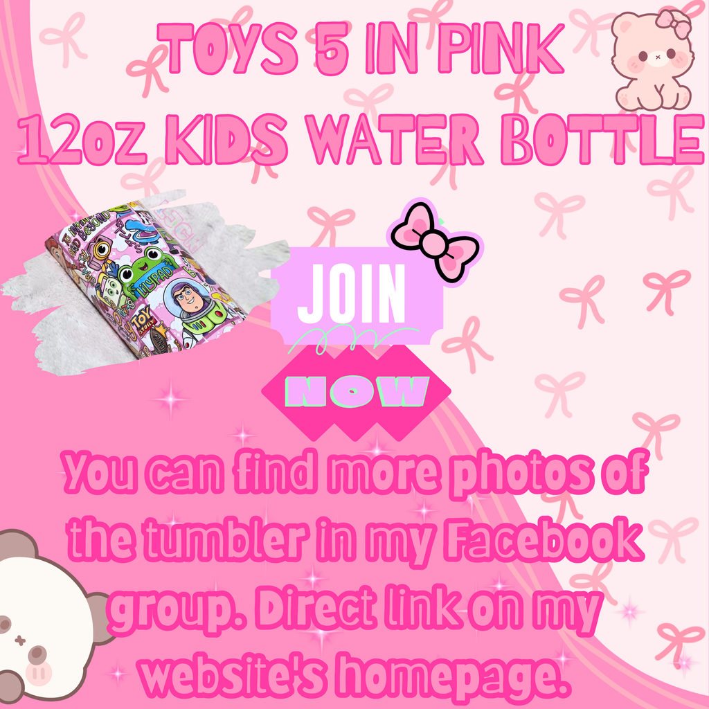 TOYS 5 IN PINK KIDS WATER BOTTLE