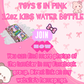 TOYS 5 IN PINK KIDS WATER BOTTLE